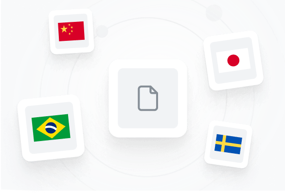 Illustration of various country flags as buttons