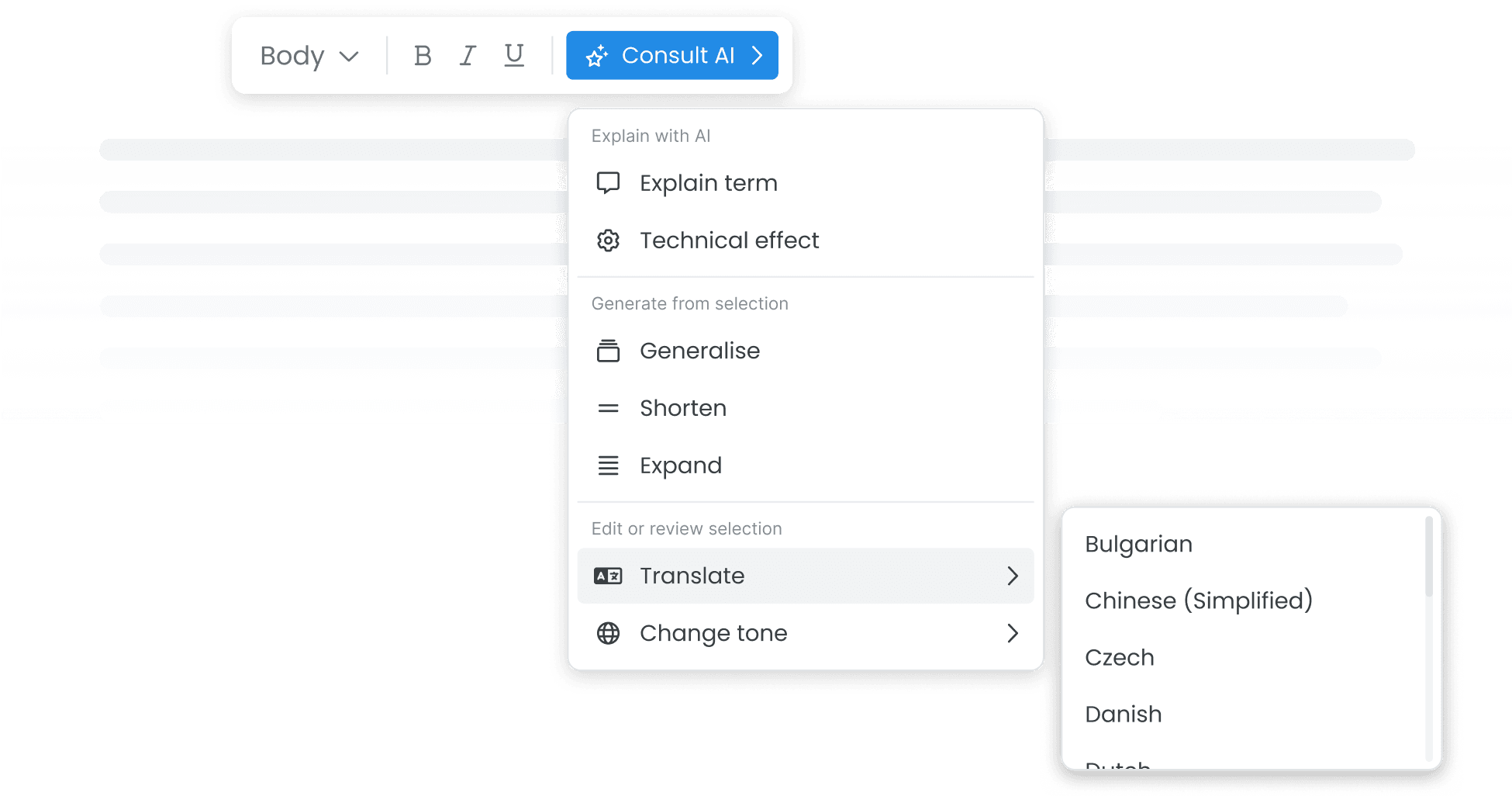 Illustration of drafting toolbar interface