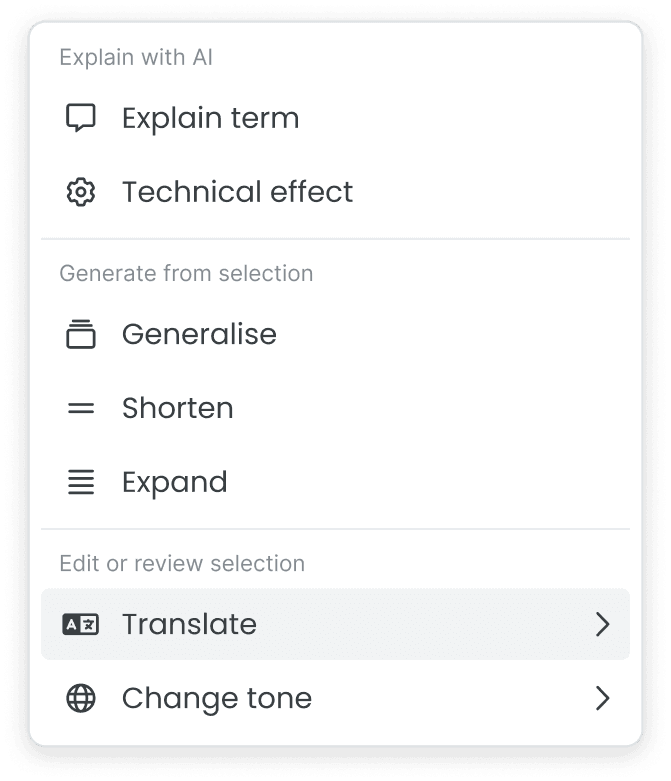 Illustration of 'Consult AI' context menu